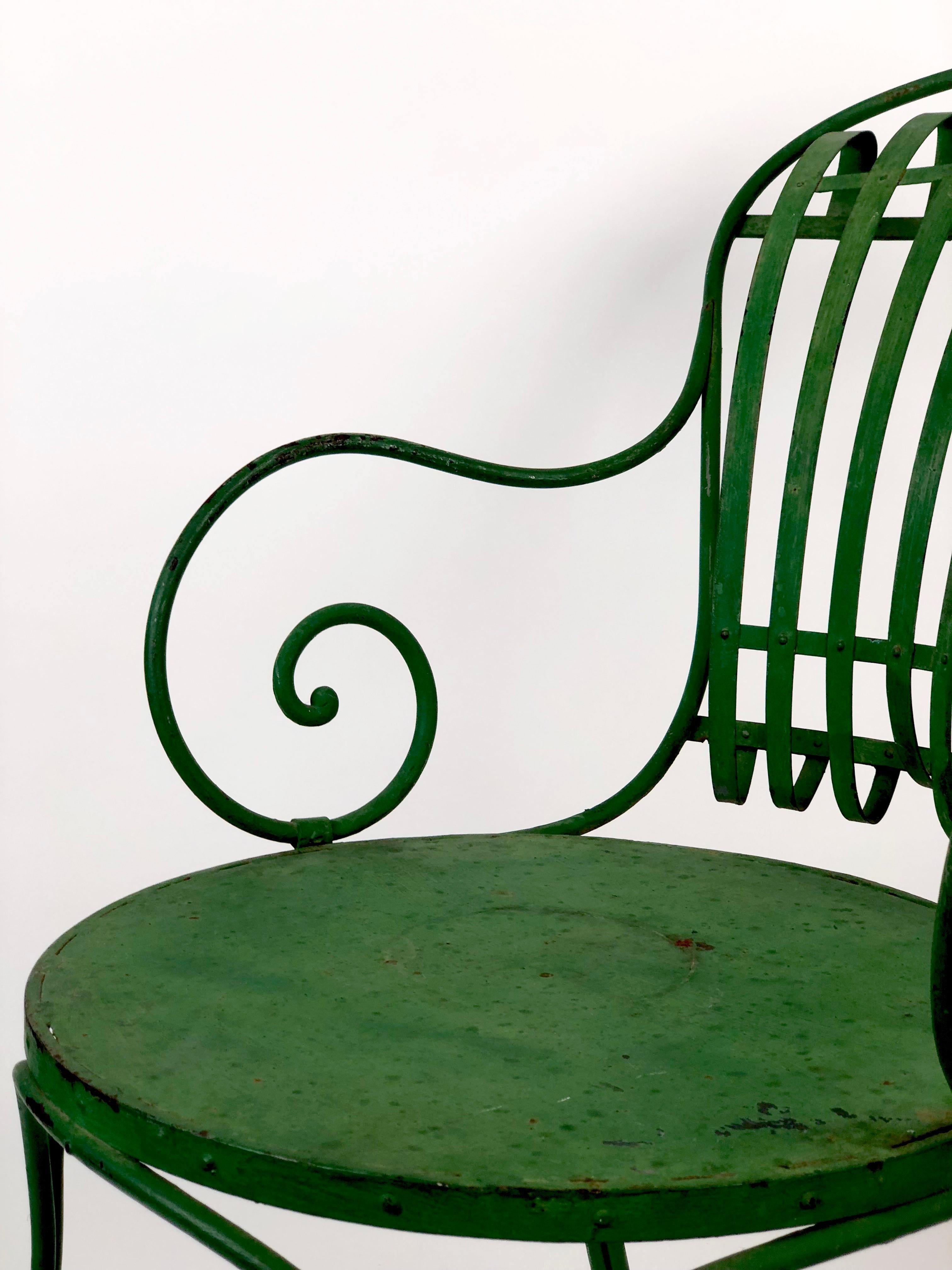 Pair of 1930s French Garden Chairs from Francois Carre 1