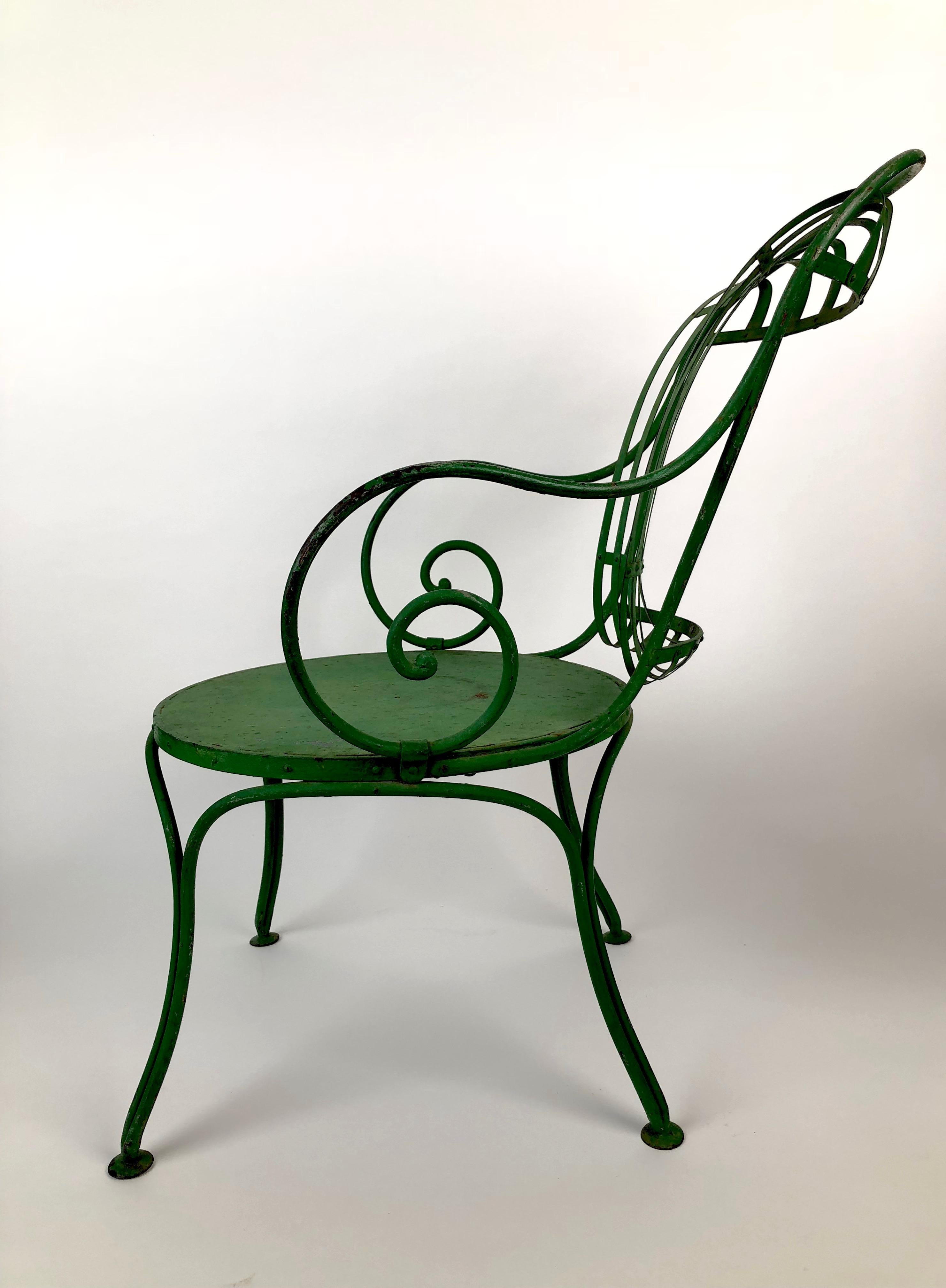 Art Deco Pair of 1930s French Garden Chairs from Francois Carre