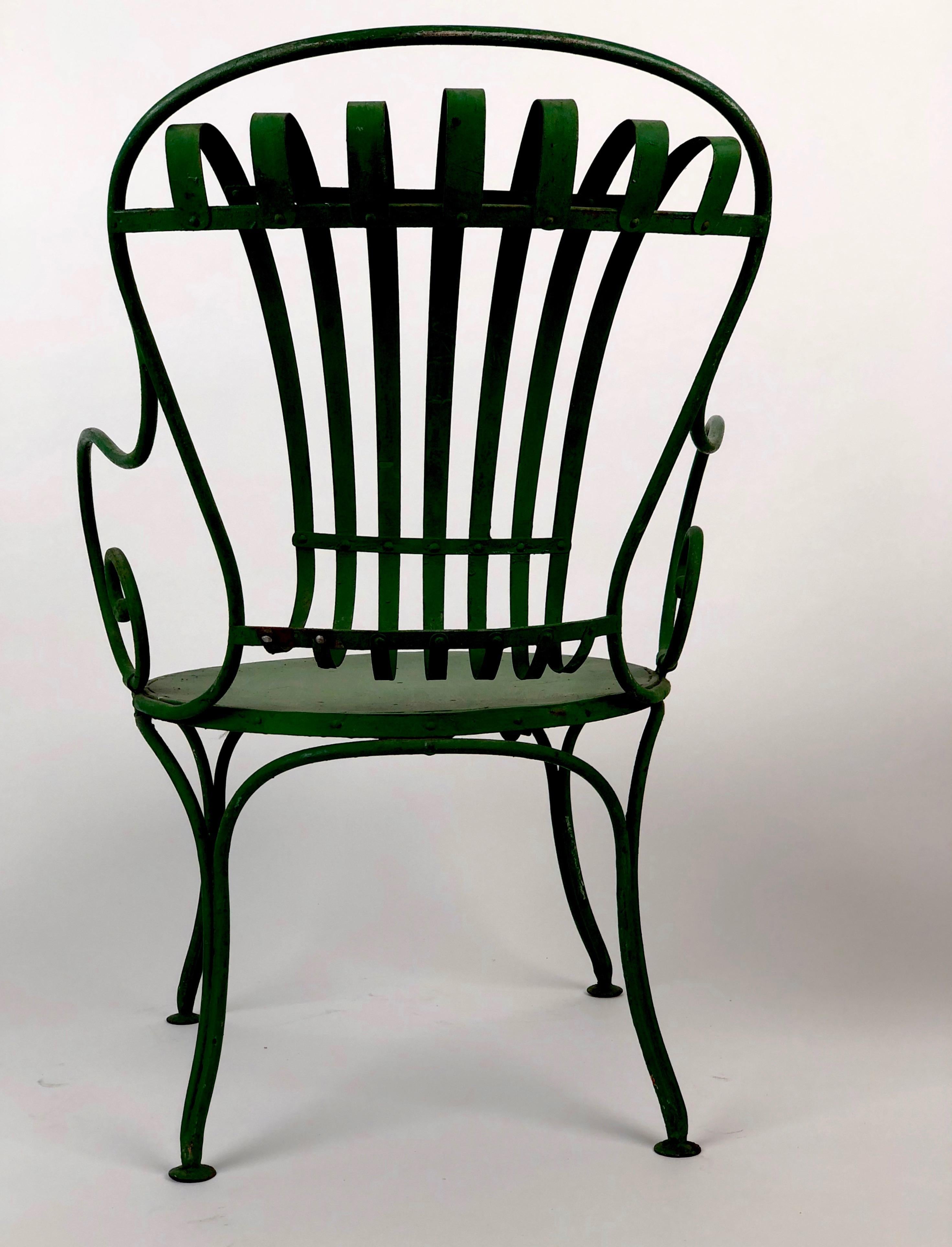 Mid-20th Century Pair of 1930s French Garden Chairs from Francois Carre
