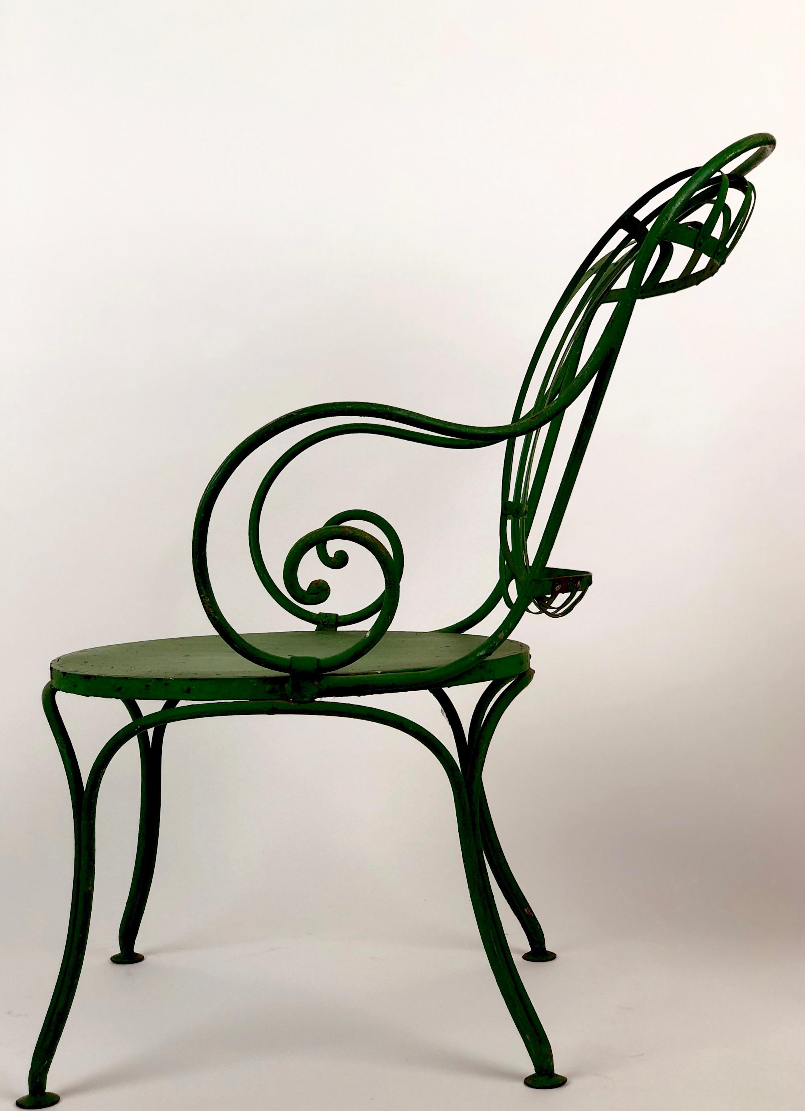 Steel Pair of 1930s French Garden Chairs from Francois Carre