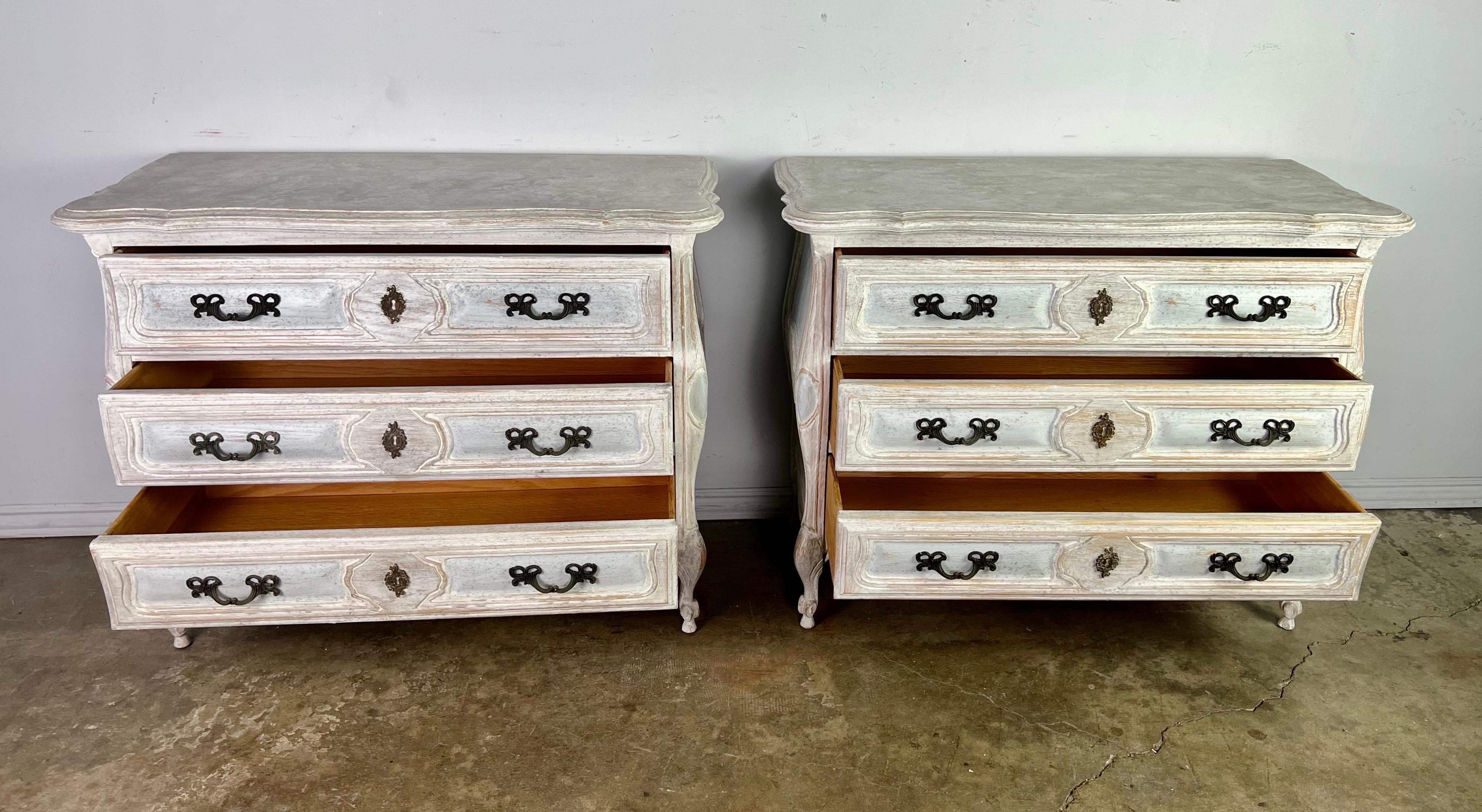 Pair of 1930’s French Louis XV Style Painted Commodes For Sale 4