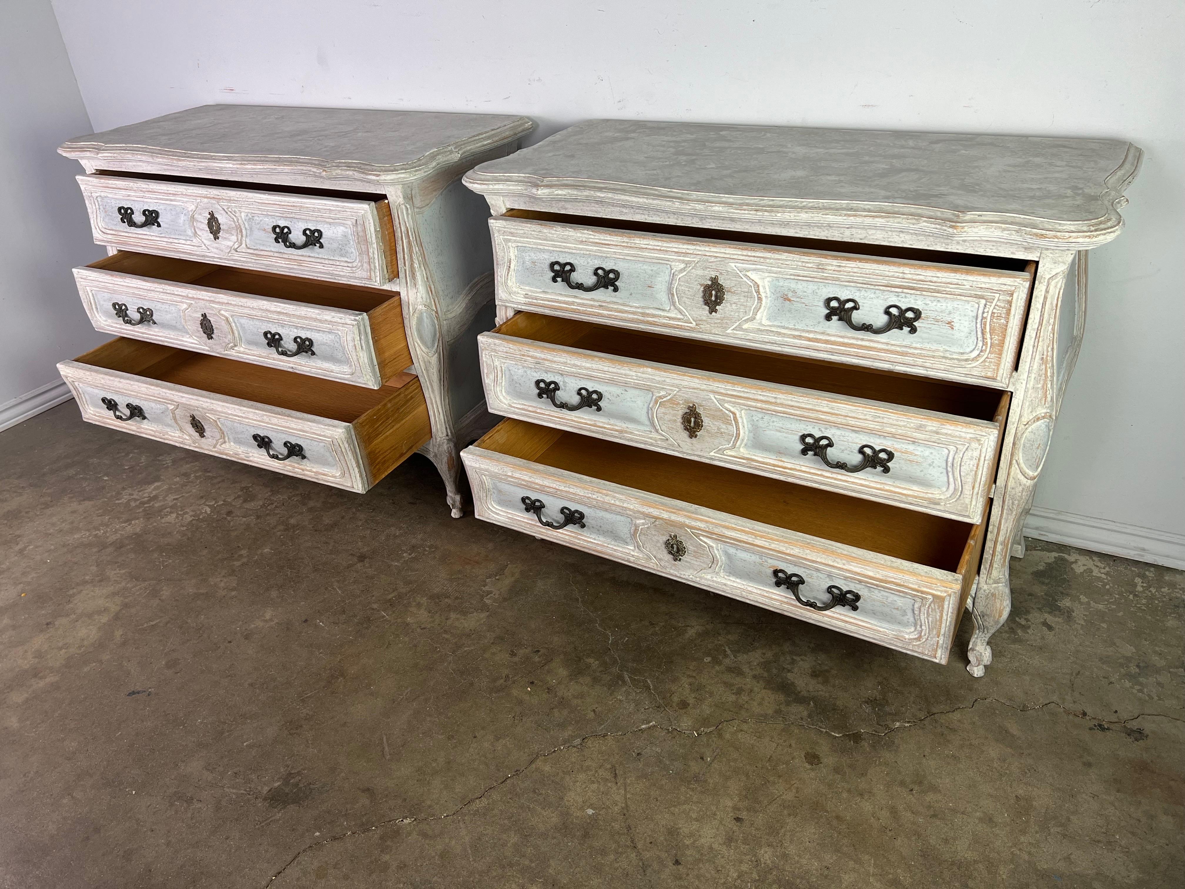 Pair of 1930’s French Louis XV Style Painted Commodes For Sale 6