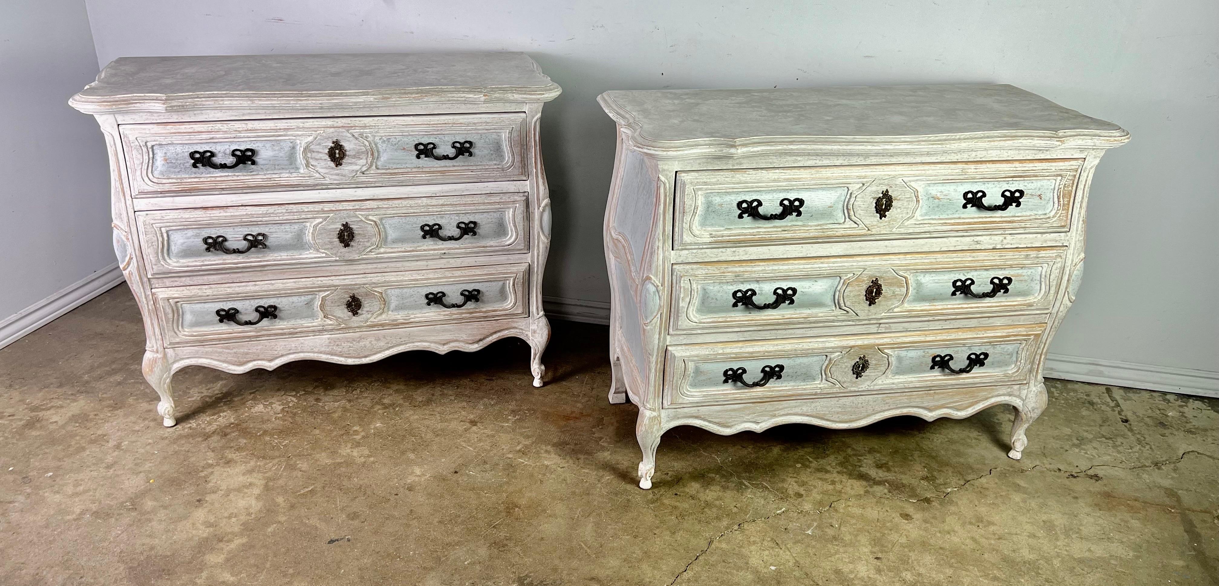 Pair of 1930’s French Louis XV Style Painted Commodes For Sale 8