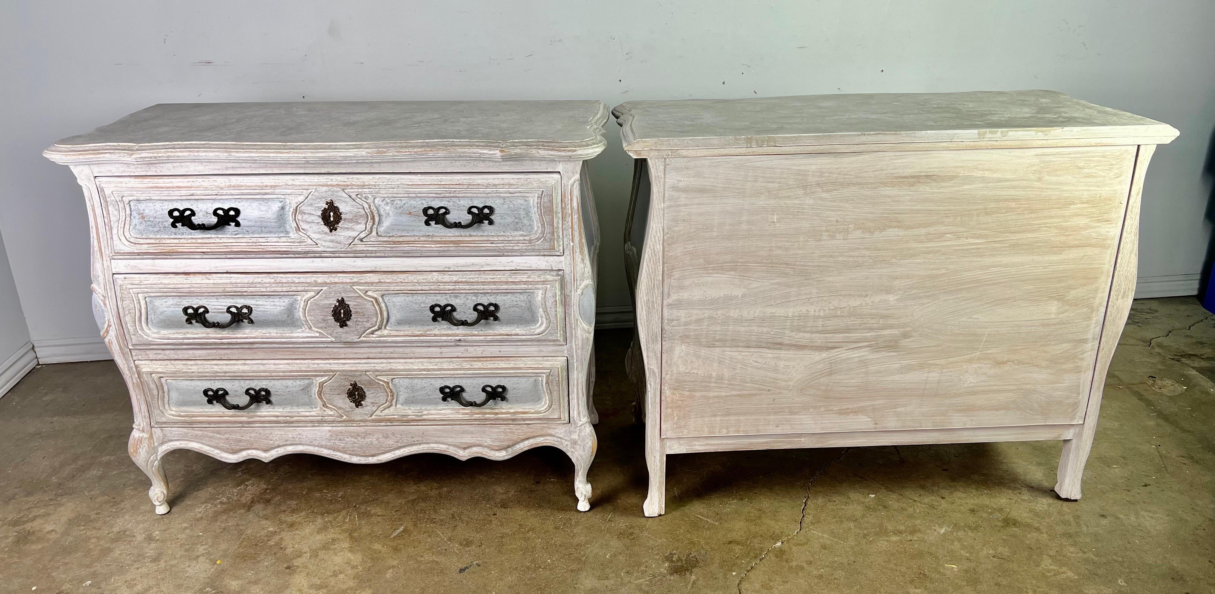 Pair of 1930’s French Louis XV Style Painted Commodes For Sale 14