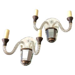 Pair of 1930s French Mirrored Sconces