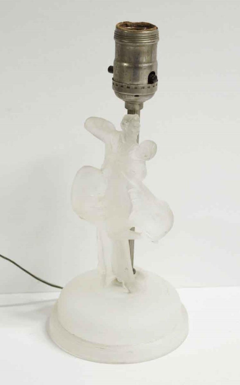 Pair of Glass Dancing Figural Vanity Table Lamps For Sale at 1stDibs