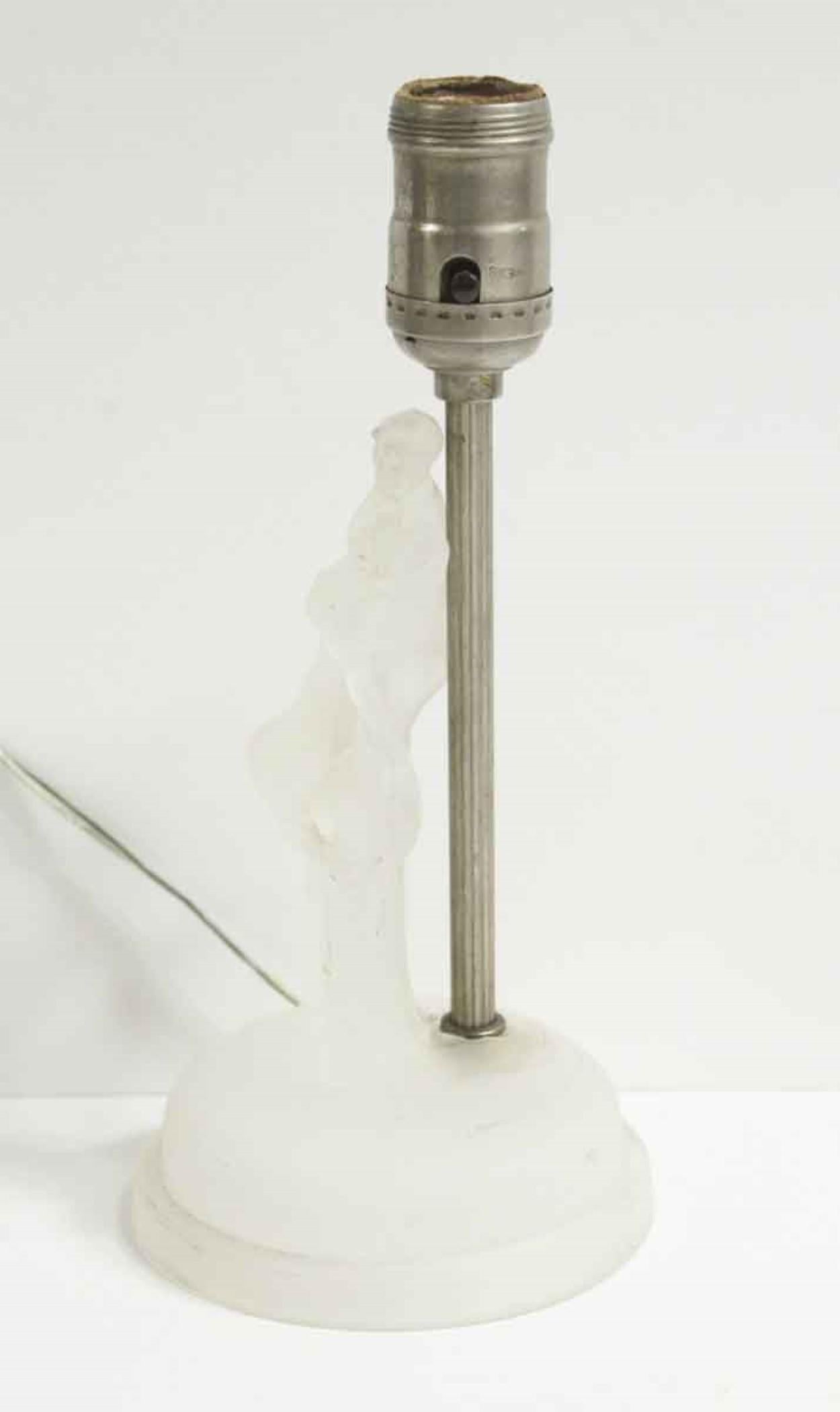 20th Century Pair of Glass Dancing Figural Vanity Table Lamps