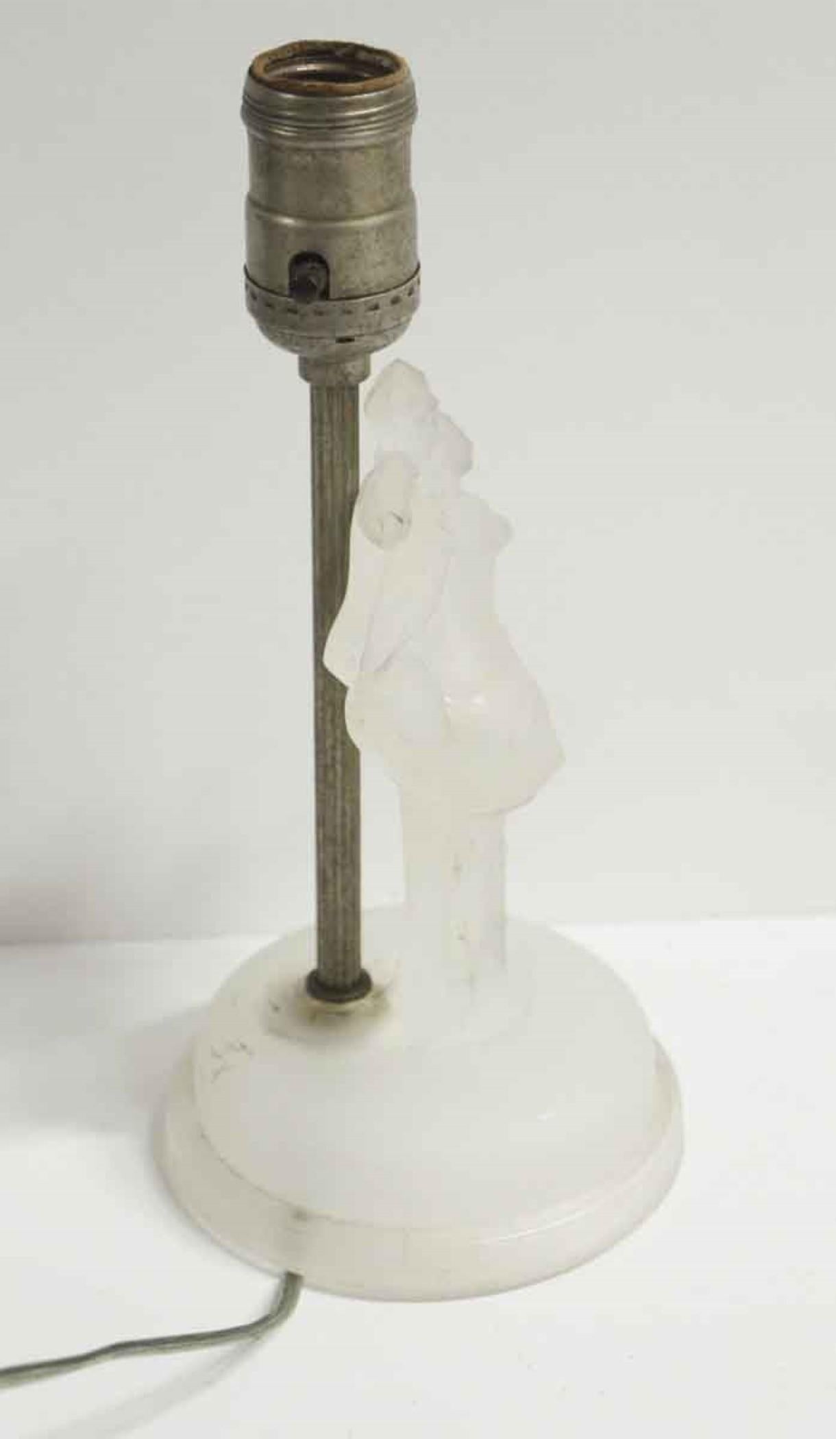 Pair of Glass Dancing Figural Vanity Table Lamps 1