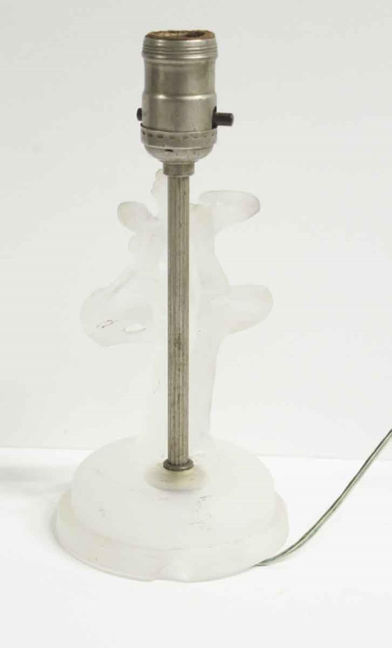 Pair of Glass Dancing Figural Vanity Table Lamps 2