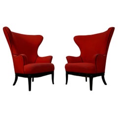 Paire de chaises à dossier papillon Hollywood Regency des années 1930