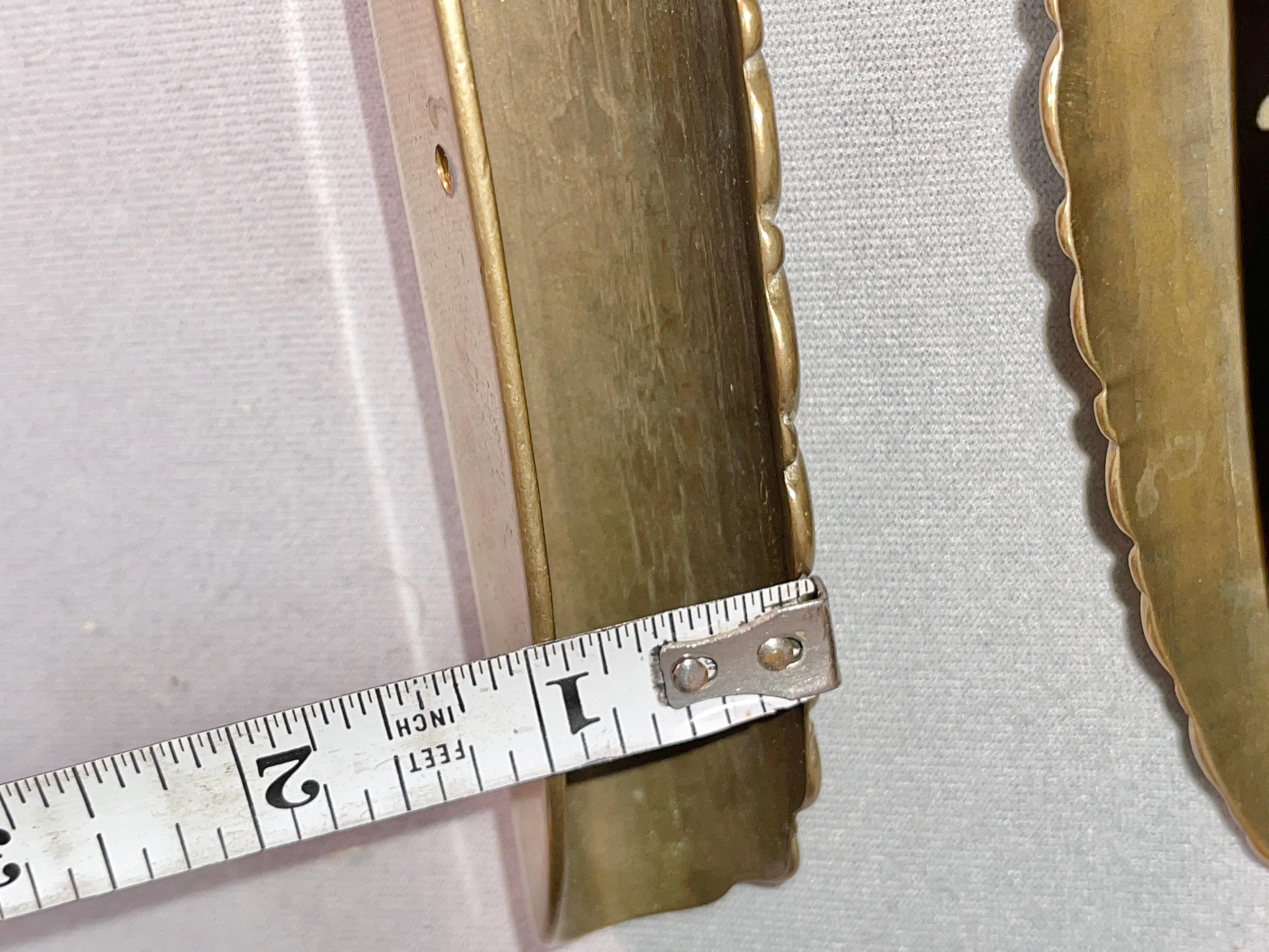 Mid-20th Century Pair of 1930's Italian Brass Door Pulls For Sale