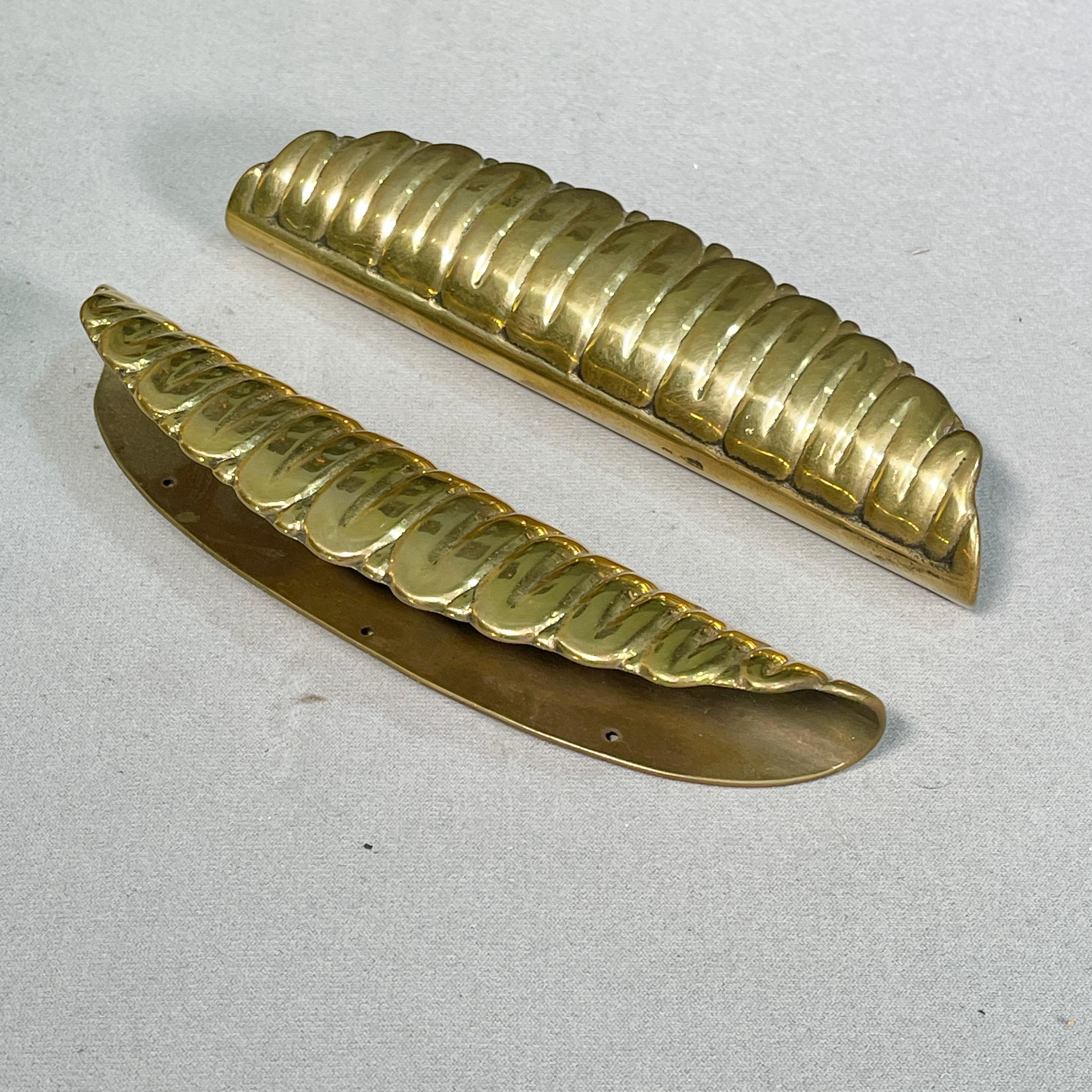 Pair of 1930's Italian Brass Door Pulls For Sale 1