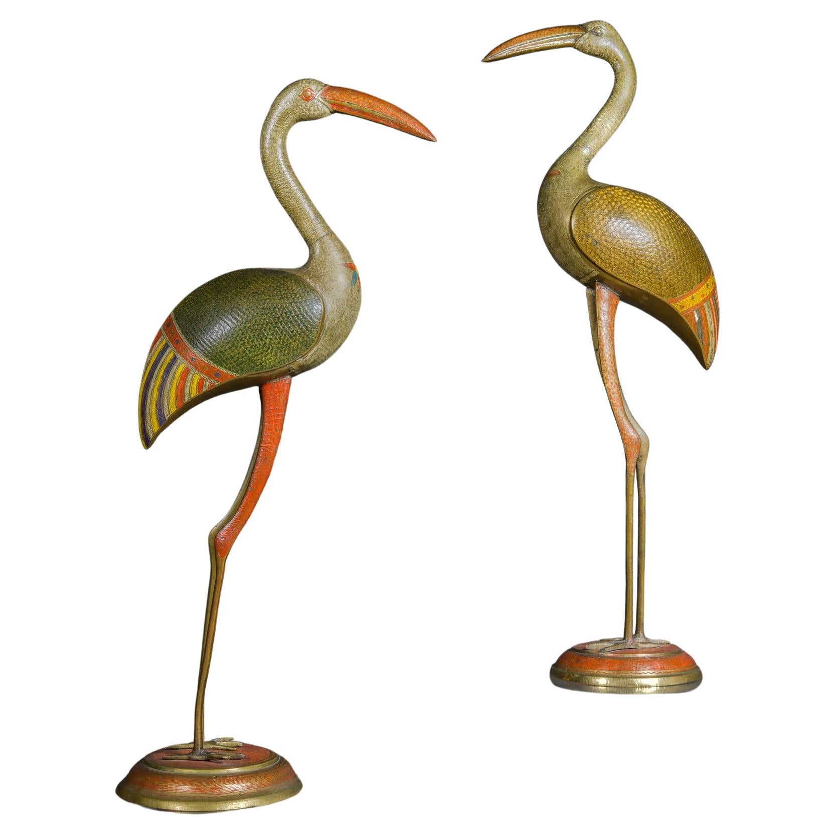 Pair of 1930s Italian Bronze Animalier Sculptures For Sale