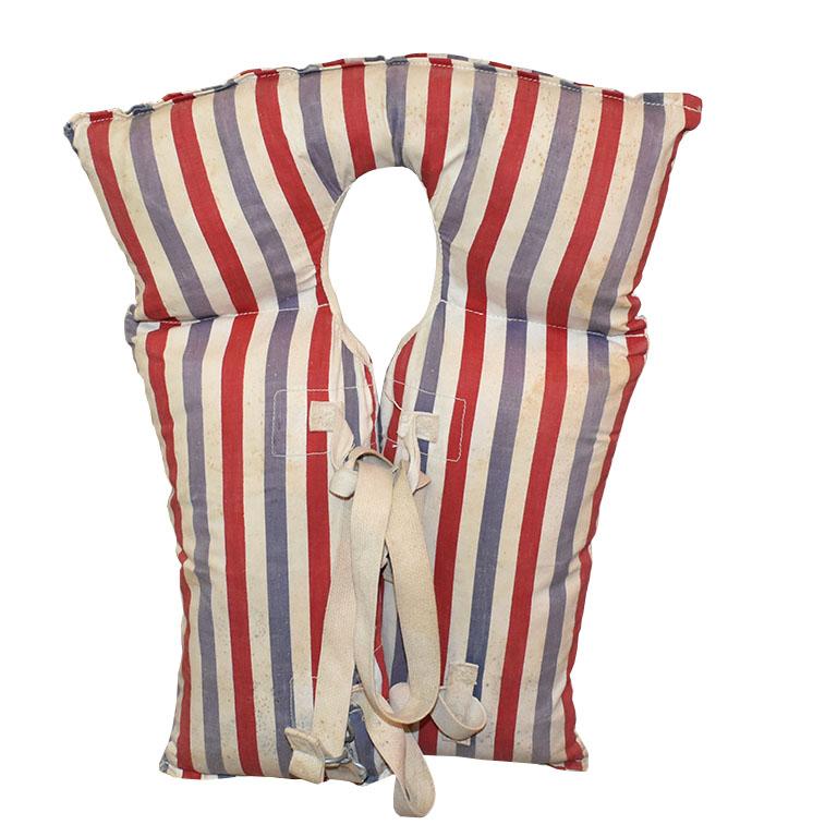 Pair of 1930s Life Vests Jackets in Red White and Blue by Montgomery