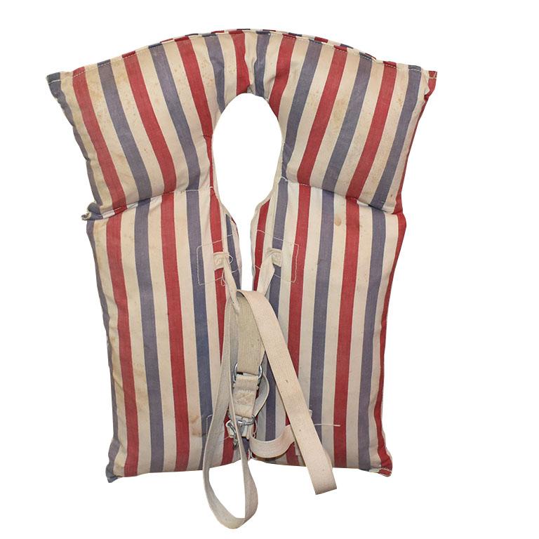 Pair of 1930s Life Vests Jackets in Red White and Blue by Montgomery