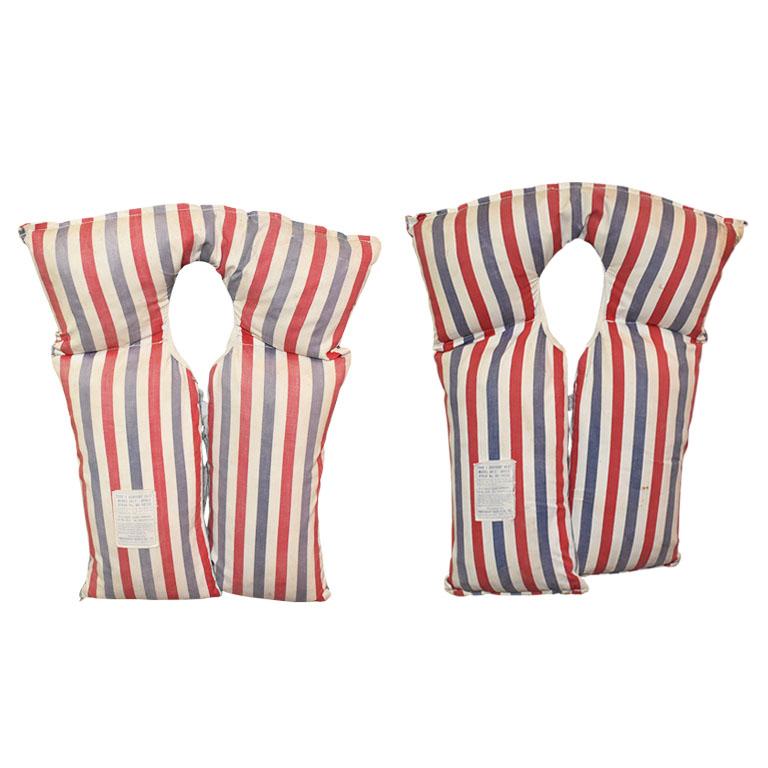 20th Century  Pair of 1930s Life Vests Jackets in Red White and Blue by Montgomery Ward