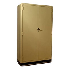 Industrial Cream Metal Pharmaceutical Storage Cabinet 1930's