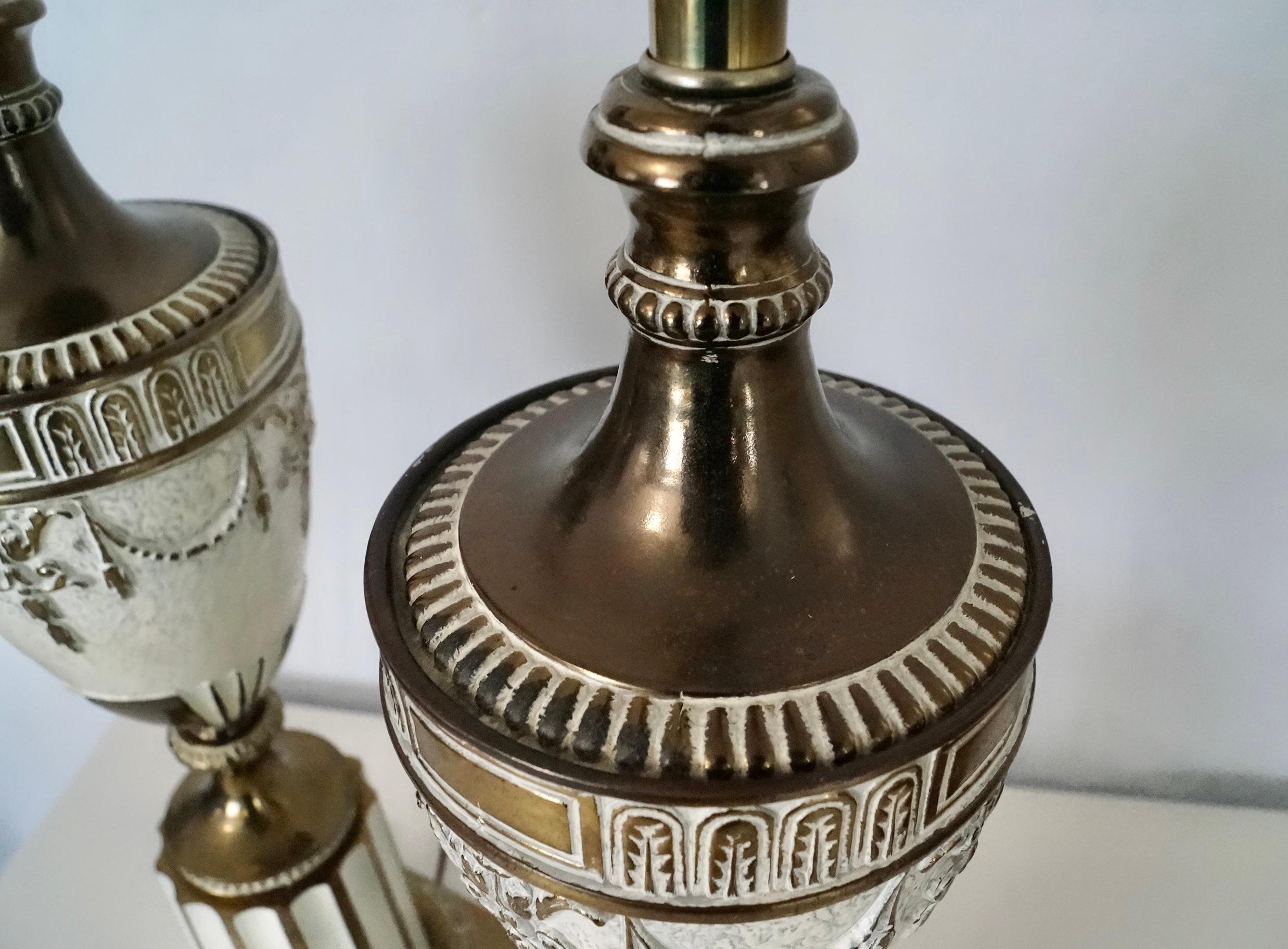 Pair of 1930's Neoclassical Ancient Roman Inspired Table Lamps  For Sale 7