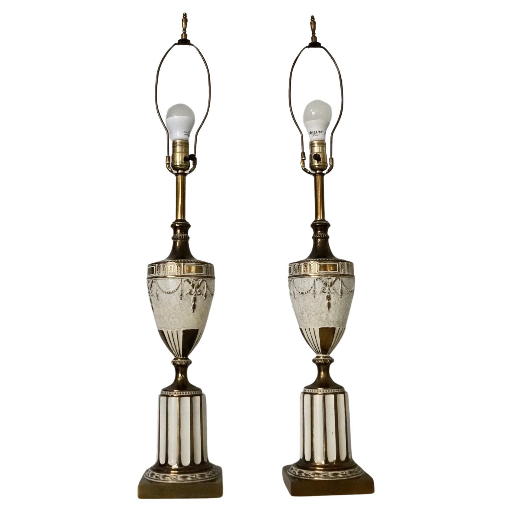 Pair of 1930's Neoclassical Ancient Roman Inspired Table Lamps  For Sale