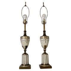 Paar neoklassische, antik-römisch inspirierte Tischlampen aus den 1930er Jahren 