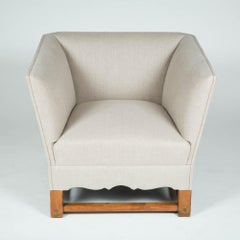 Pair of 1930s Oak and Beach "Spanish" Armchairs by Gärsnäs of Sweden