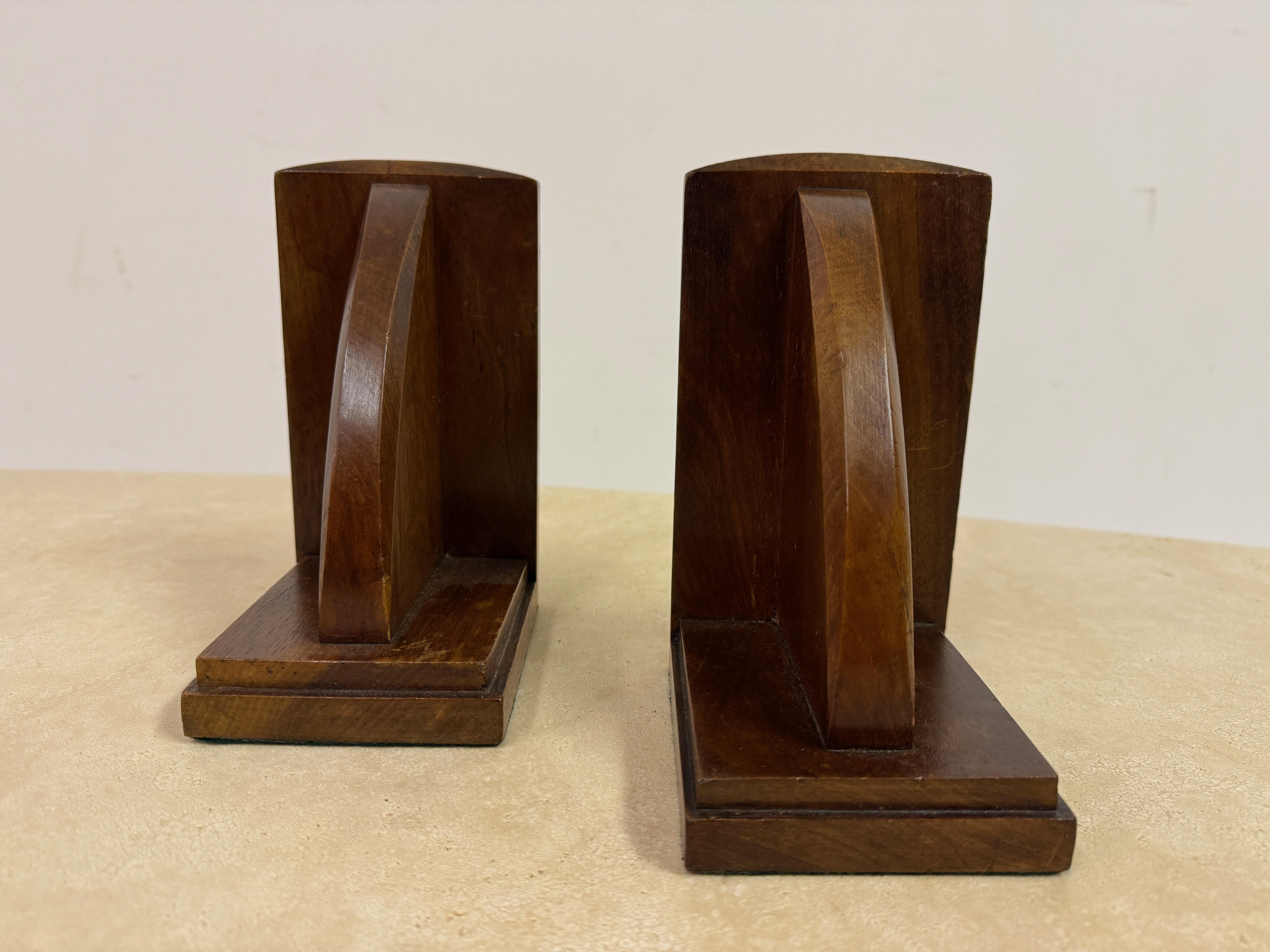 British Pair of 1930s Oak Bookends by Heals