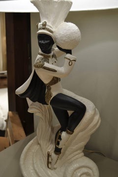 Pair of 1930s Paste Figure Skater Lamps