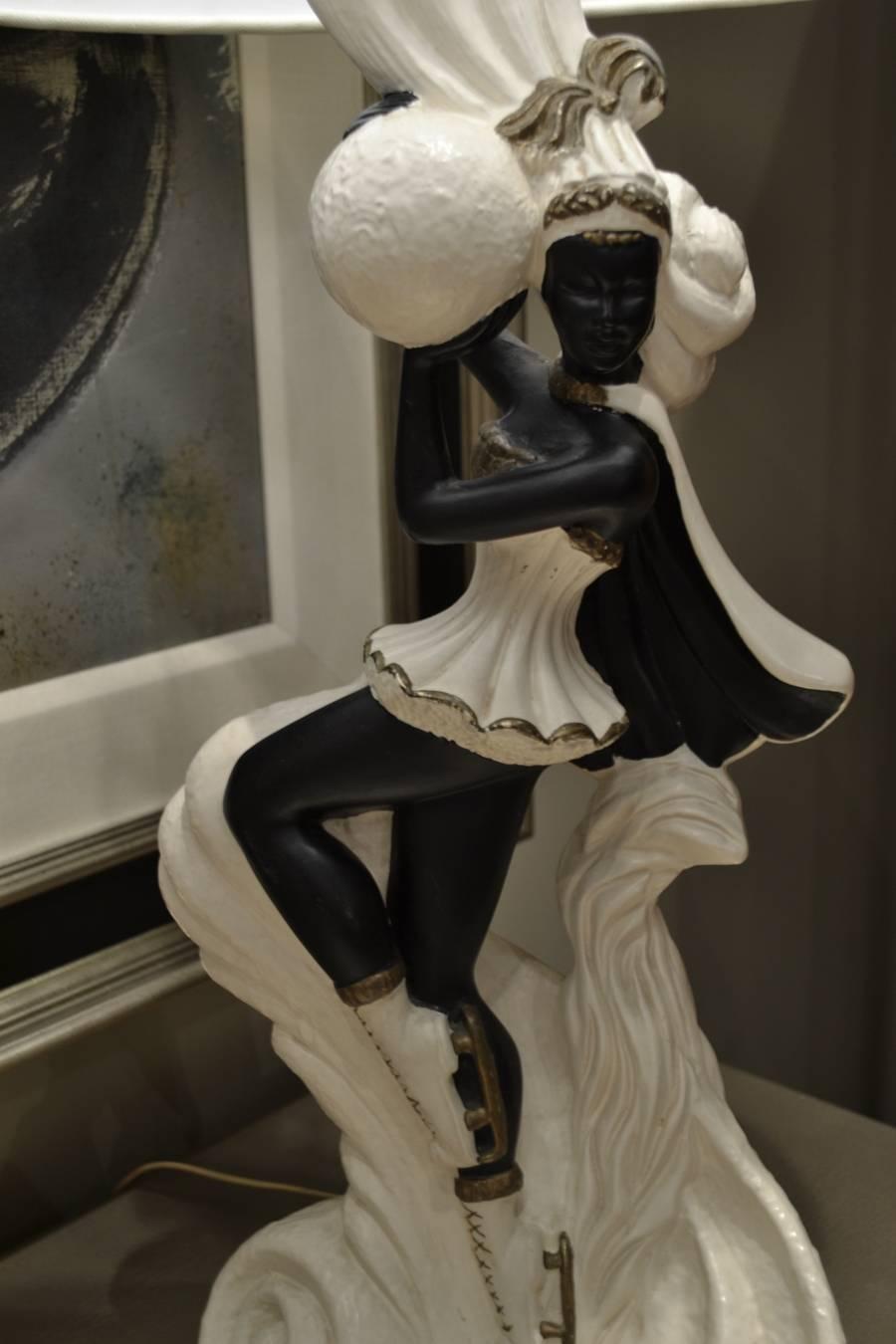 Pair of 1930s Paste Figure Skater Lamps For Sale at 1stDibs 1930s lamps, figure lamps