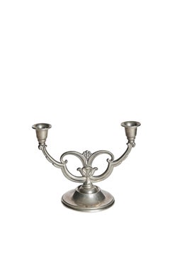 Pair of 1930s Pewter Candelabra by JLH, Svenskt Tenn, Sweden