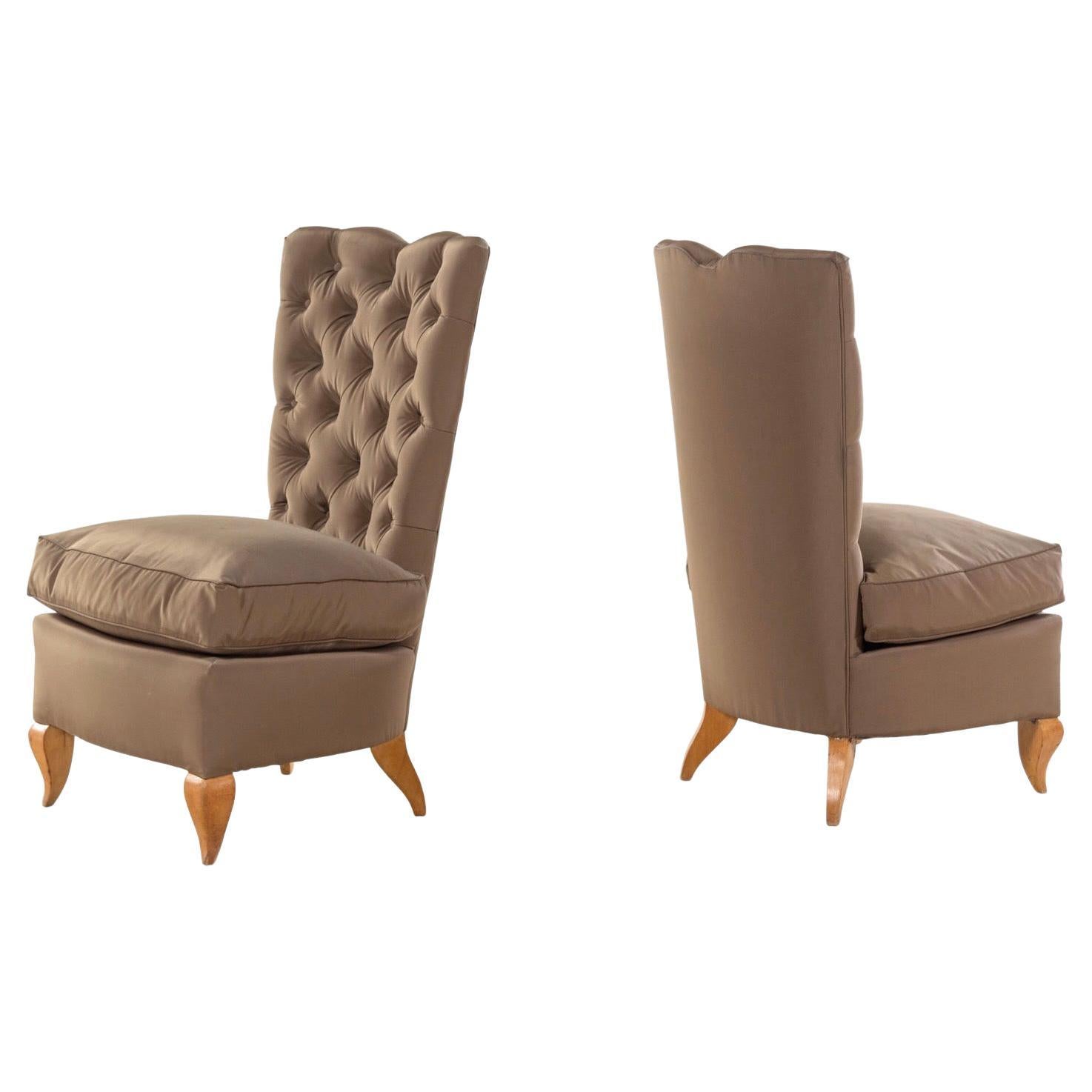 Pair of 1930s René Prou Slipper Chairs