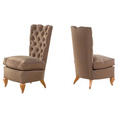 Pair of 1930s René Prou Slipper Chairs