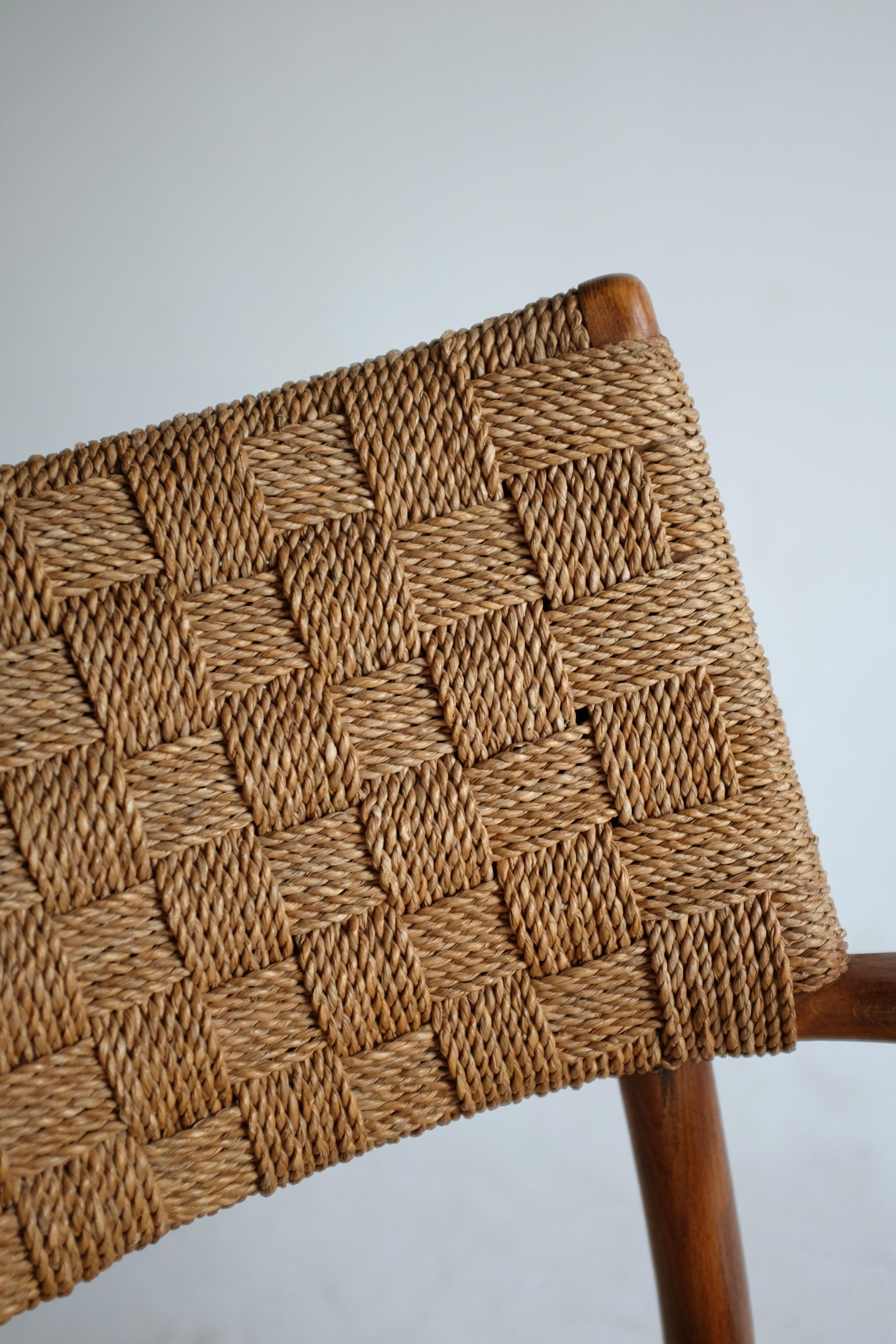 Pair of 1930's Rope chair by Karl Schrøder In Good Condition For Sale In Brooklyn, NY