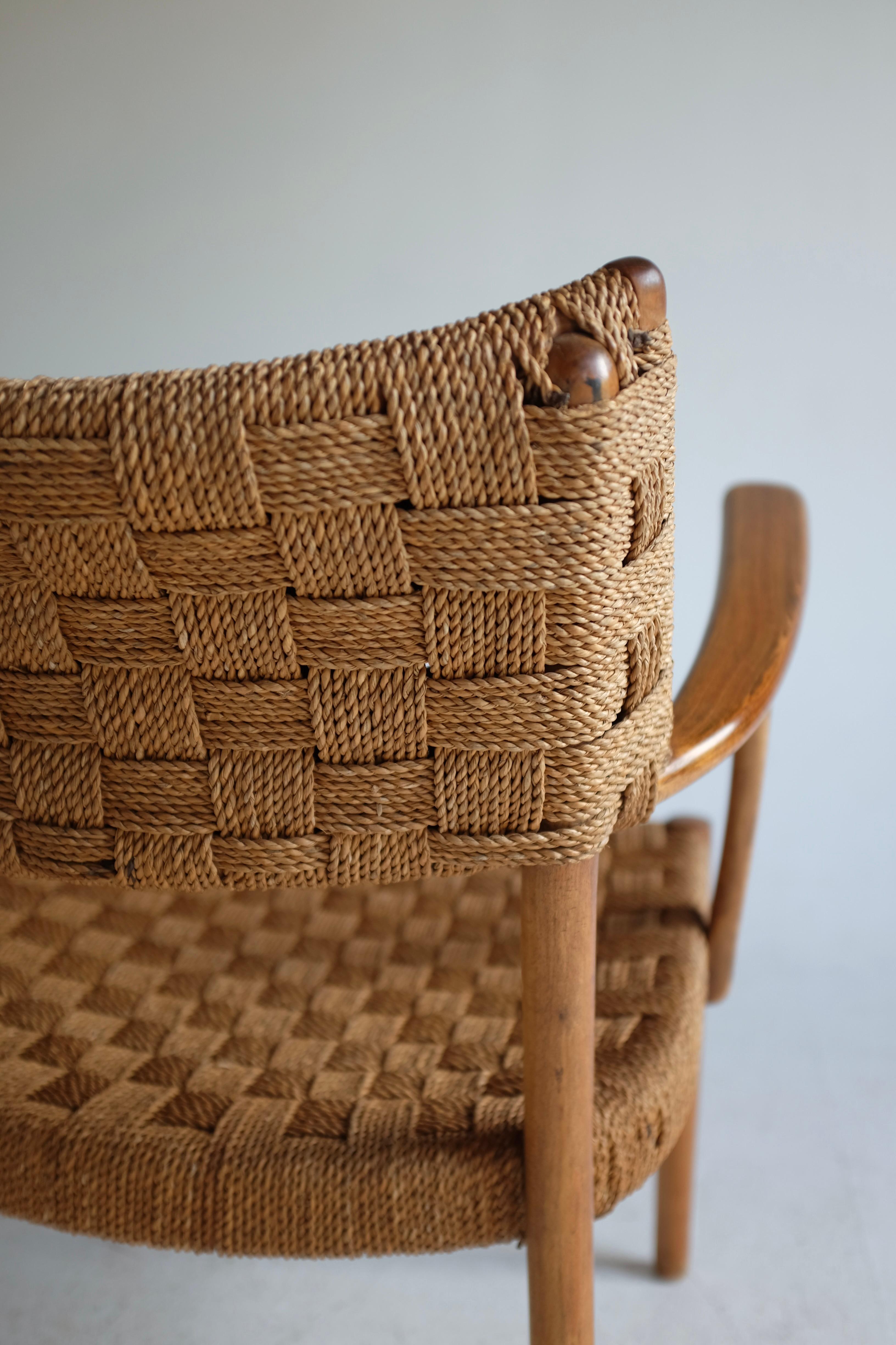 Pair of 1930's Rope chair by Karl Schrøder For Sale 2