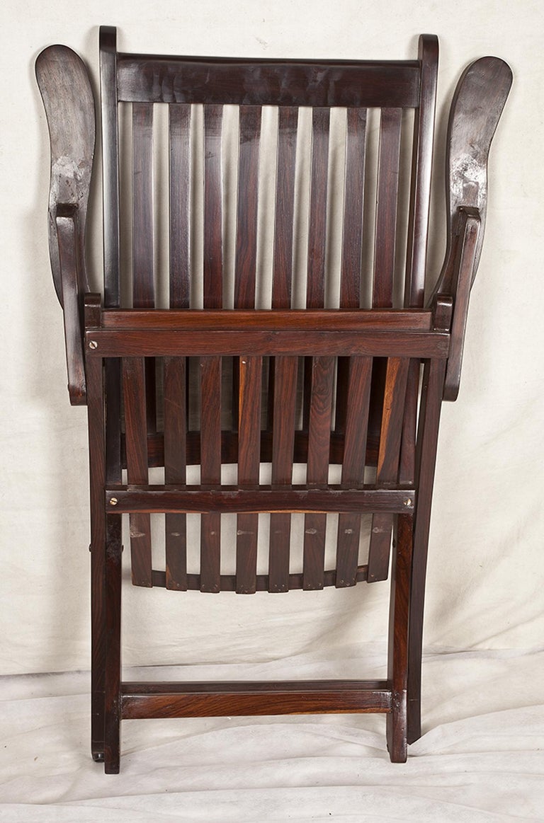 Pair of 1930s Rosewood Steamer Chairs, British For Sale at 1stDibs