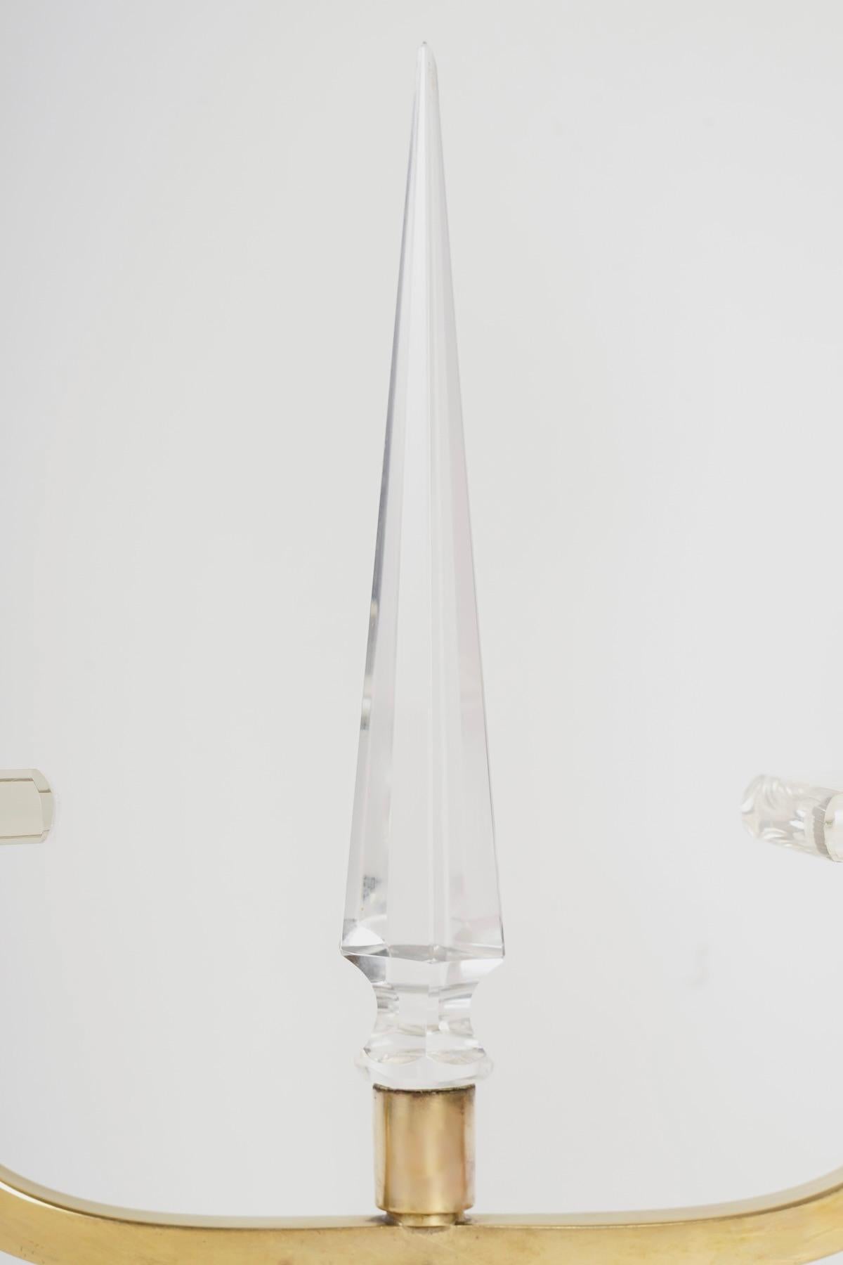Mid-20th Century Pair of 1930s table candlesticks in bronze and crystal by Cristalleries De Bacca