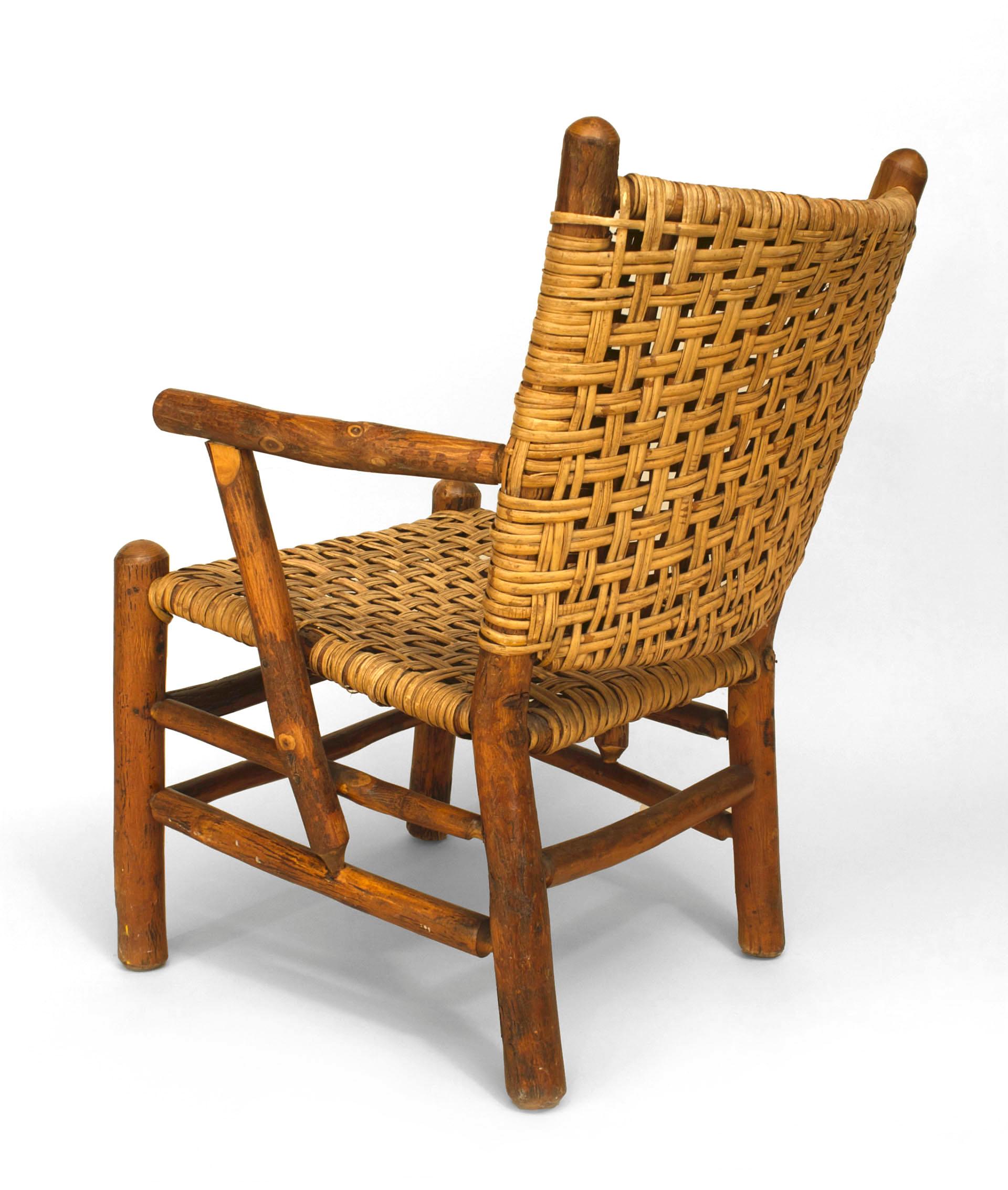 Mid-20th Century Pair of 1940's American Rustic Armchairs by the Old Hickory Co.