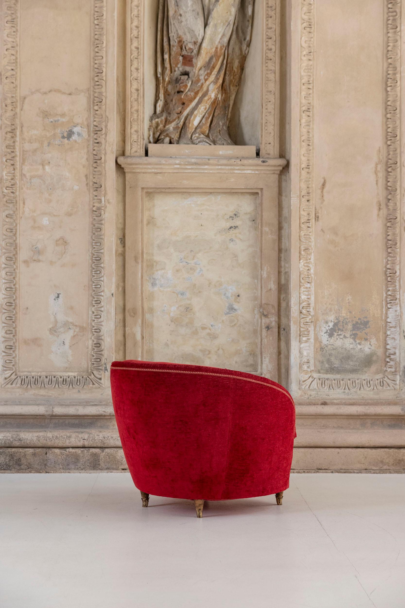 Tissu Paire de fauteuils des années 1940 attribués à Gio Ponti, Italie années 1950 en vente