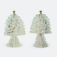 Pair of 1940s Barovier and Toso Lamps