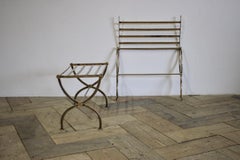 Pair of 1940s Brass Folding X-Framed Luggage Stands