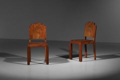 Paire de chaises de style brutaliste-moderniste des années 1940