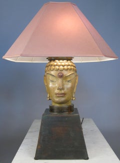 Pair of 1940s Buddah Lamps Attributed to James Mont