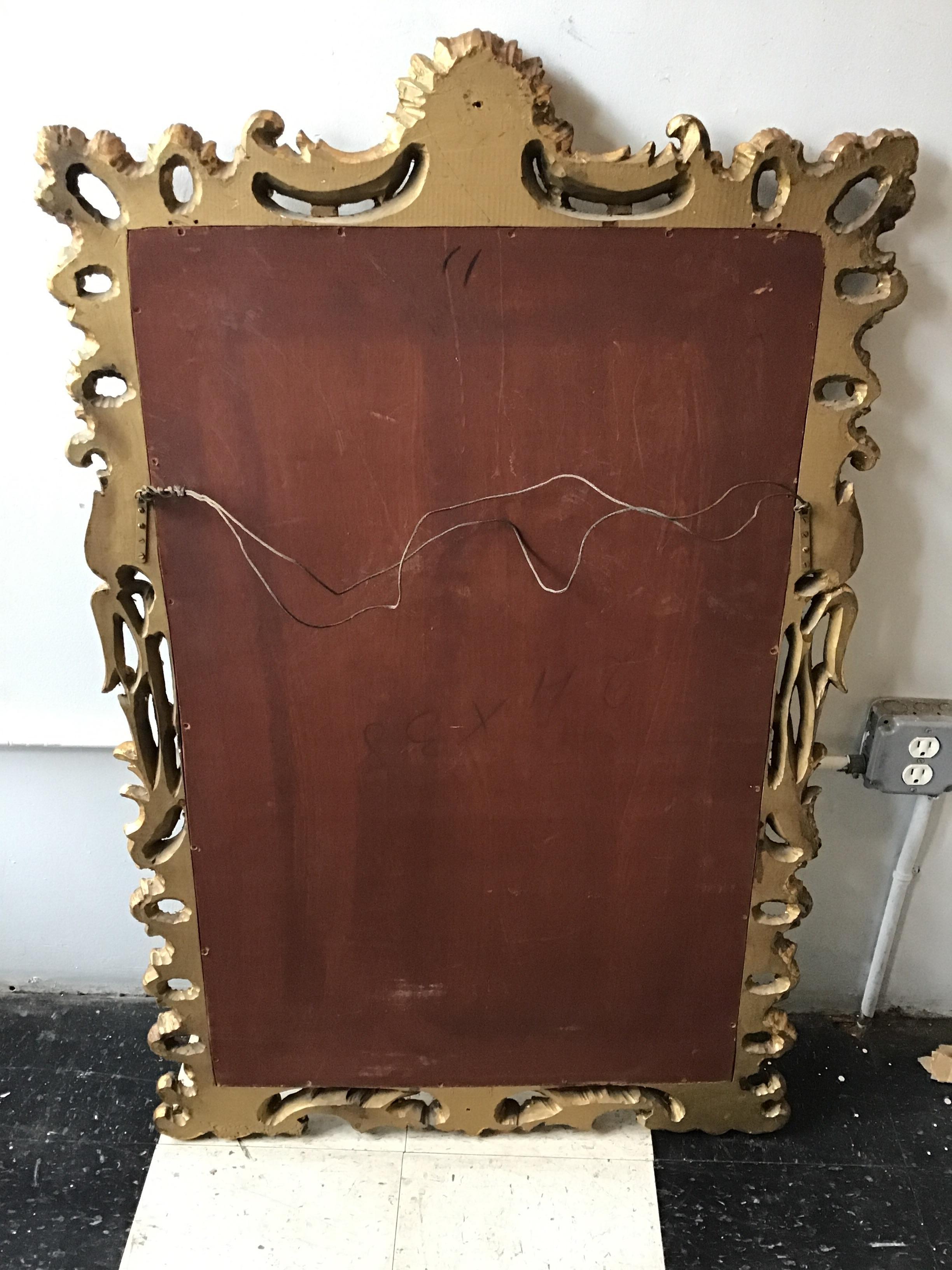 Pair of 1940s Carved Wood Gilt Mirrors 8