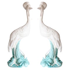 Pareja de garzas de celadón de los años 40