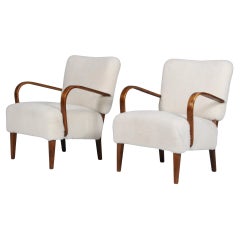 Pair of 1940s Chairs in lambskin, Denmark