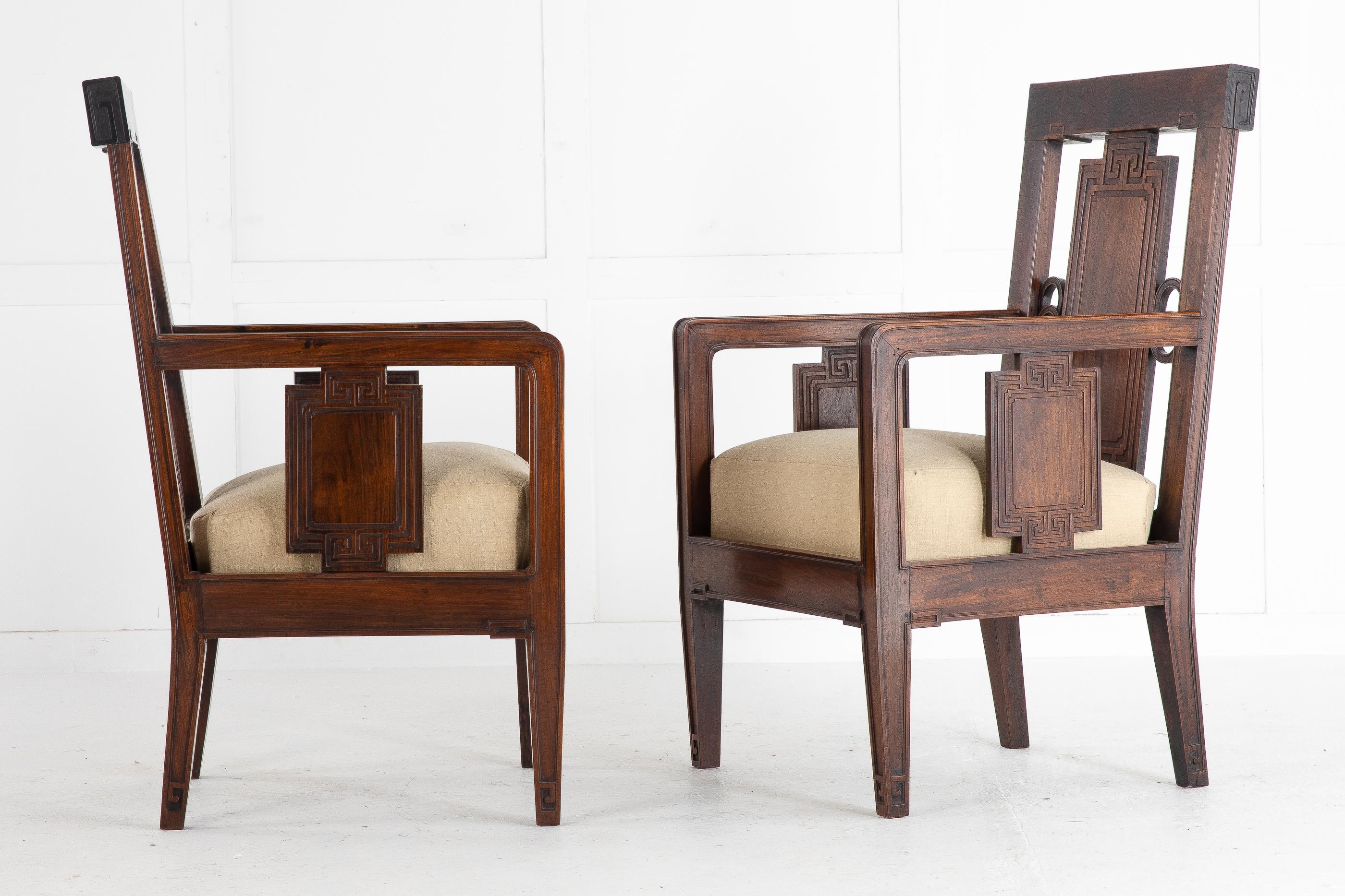 Mid-20th Century Pair of 1940s Chinese Rosewood Chairs