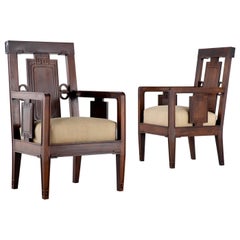 Pair of 1940s Chinese Rosewood Chairs