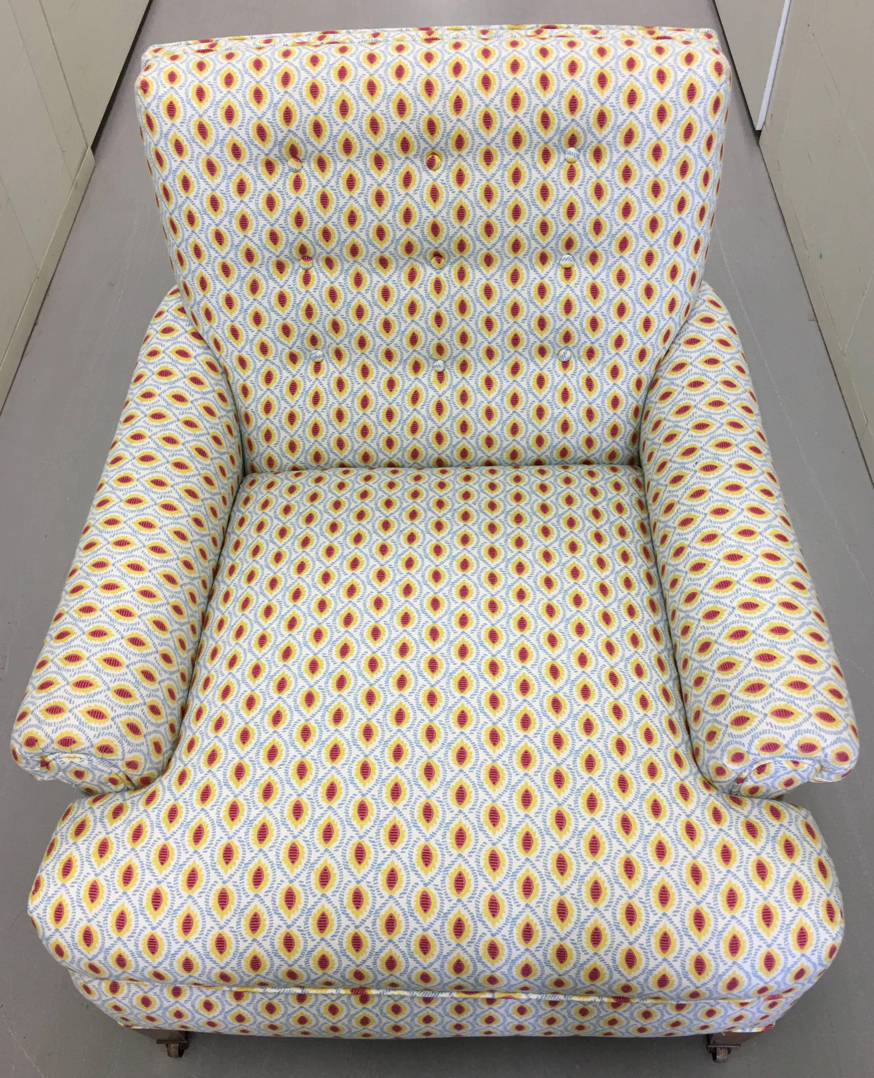 Cotton Pair of 1940s Club Chairs