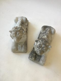 Pair of 1940s Concrete Lions