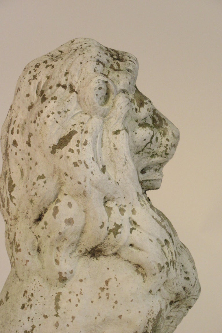 Pair of 1940s Concrete Lions at 1stDibs concrete lions for sale