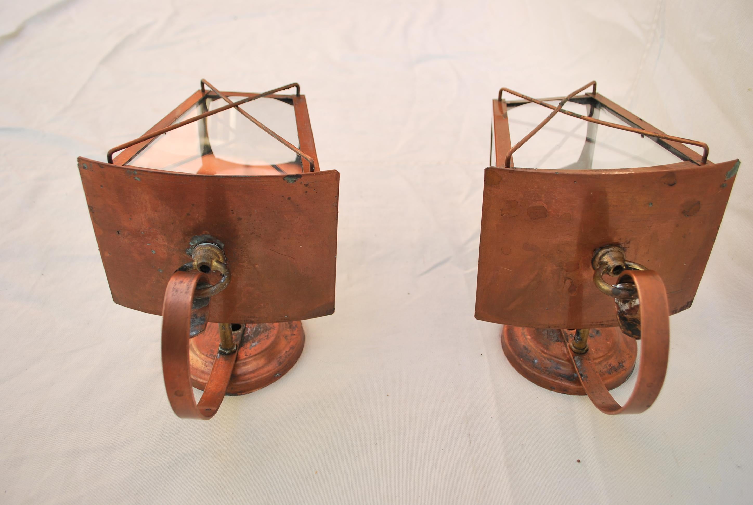 Mid-20th Century Pair of 1940s Copper Outdoor Sconces For Sale